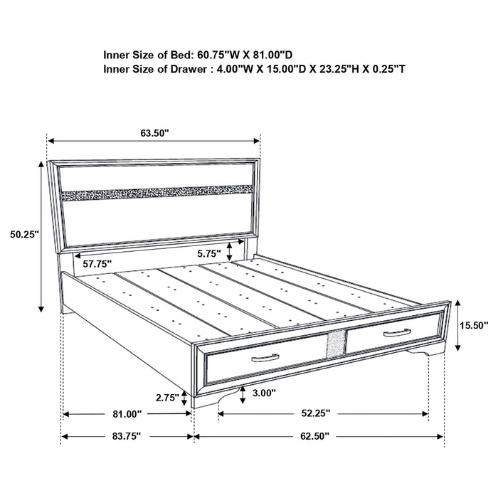 Miranda Panel Platform Storage Bed