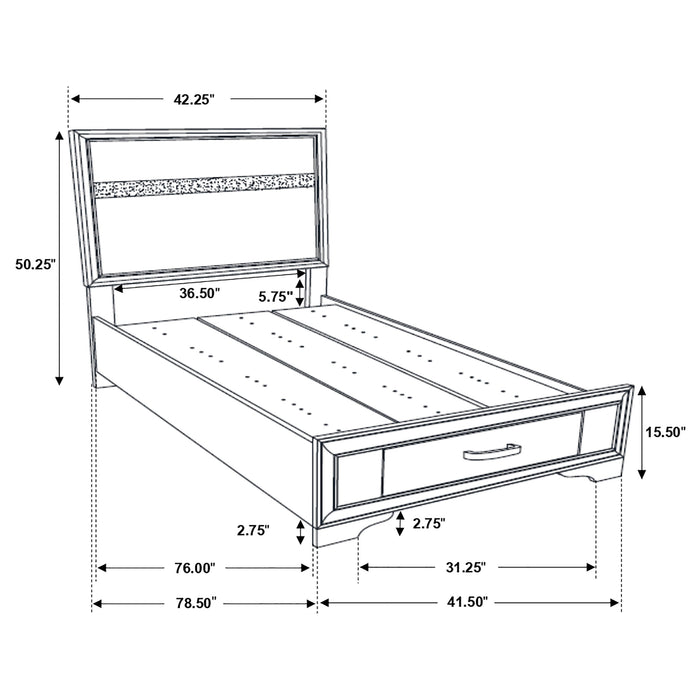 Miranda Panel Platform Storage Bed
