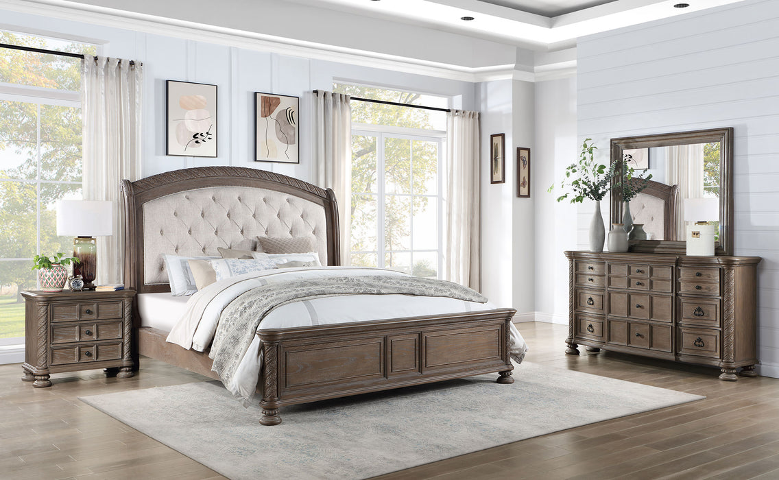 Emmett Bedroom Set Walnut and Beige