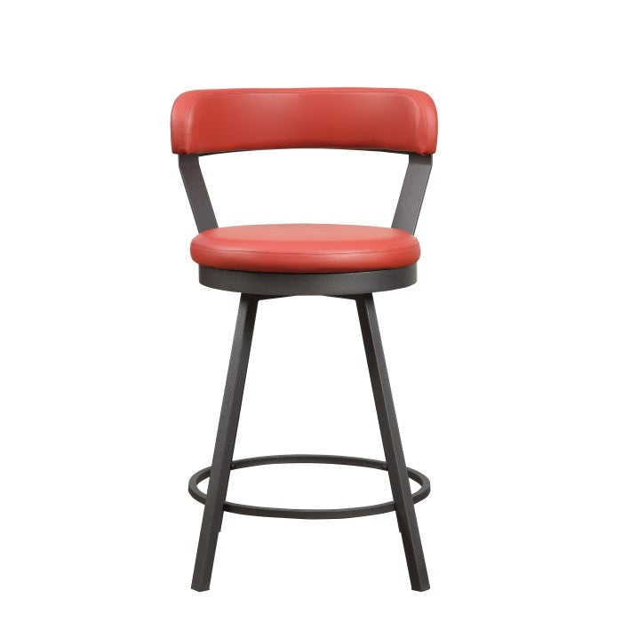 5566-24RD - Swivel Counter Height Chair, Red