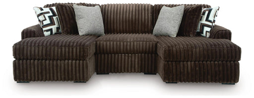 Midnight-Madness Double Chaise Sectional - Chocolate