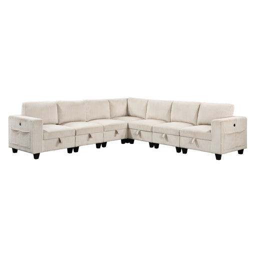 Walterboro-(7)7-Piece Sectional with Storage, Storage Pouches and Charging Ports image