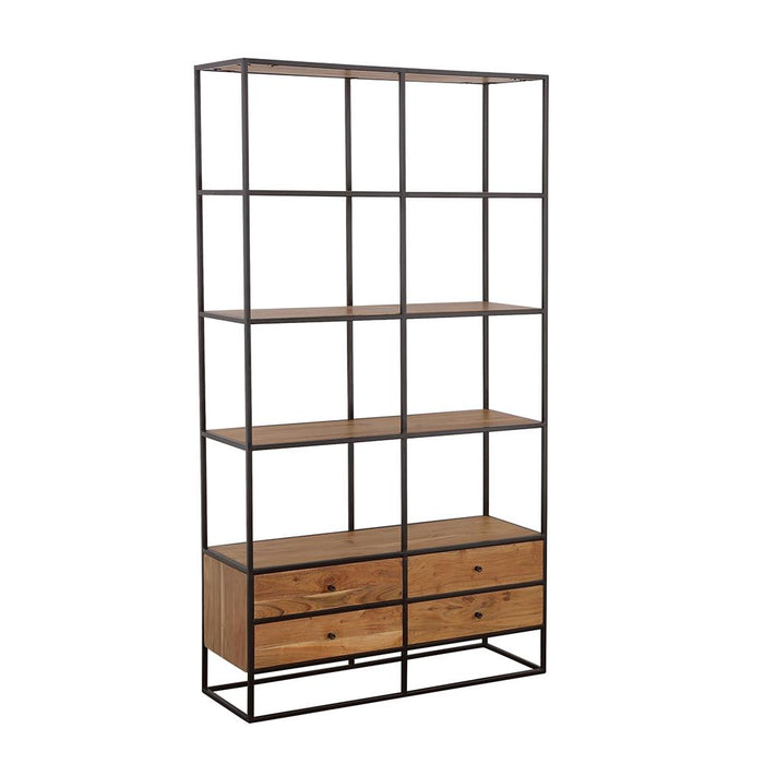 Belcroft 4-drawer Etagere Natural Acacia and Black image