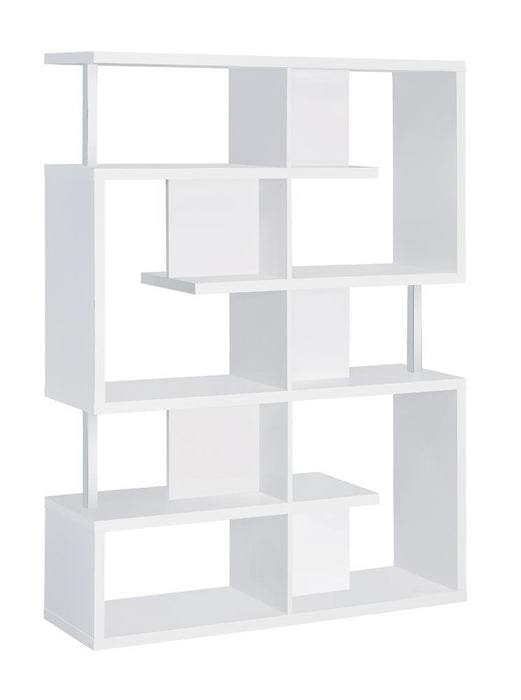 Hoover 5-tier Bookcase White and Chrome