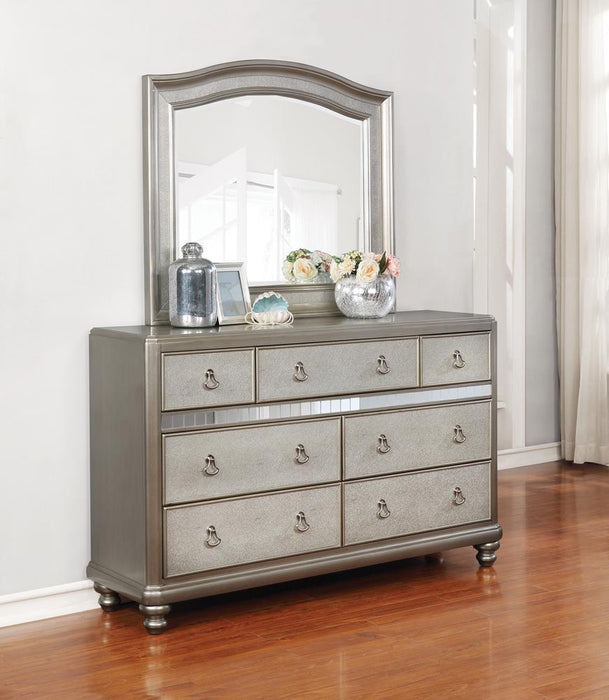 Bling Game Arched Dresser Mirror Metallic Platinum