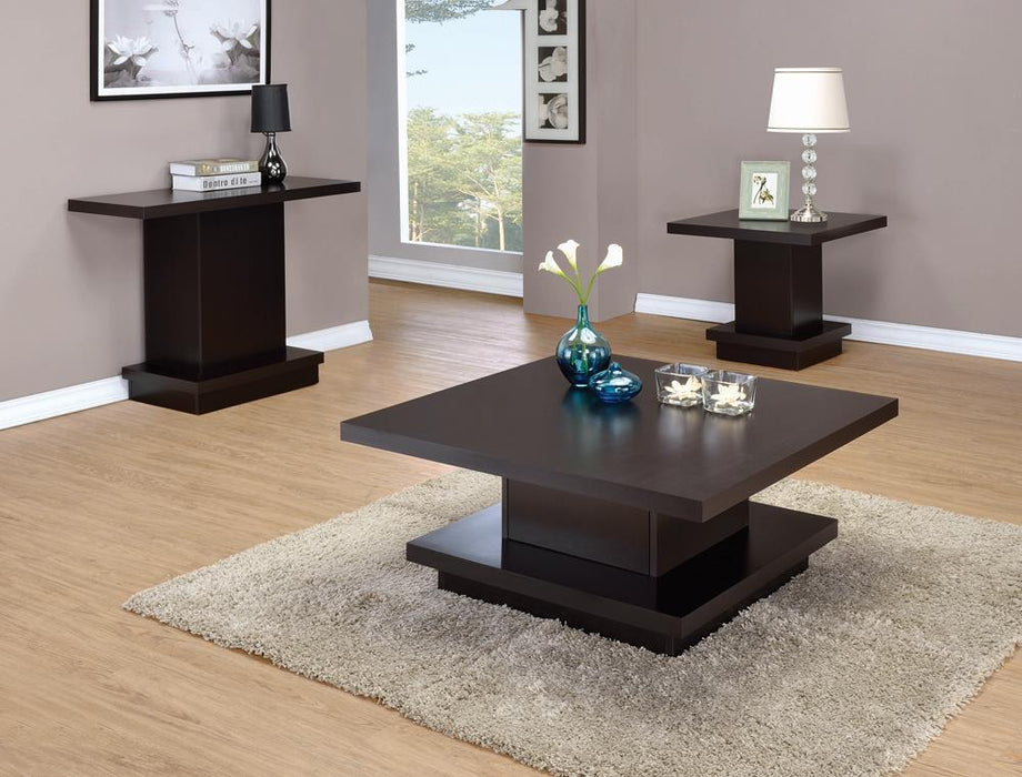 Reston Pedestal Square End Table Cappuccino