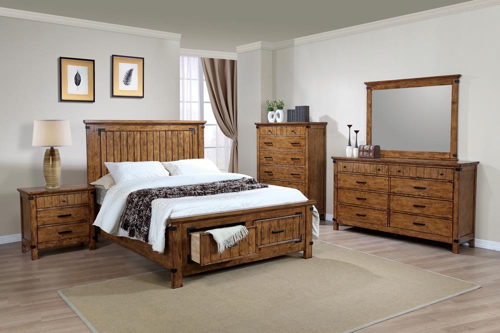 Brenner Queen Storage Bed Rustic Honey