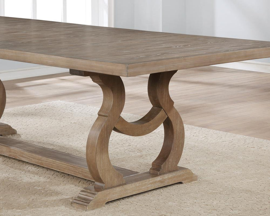 Brockway Trestle Dining Table Barley Brown