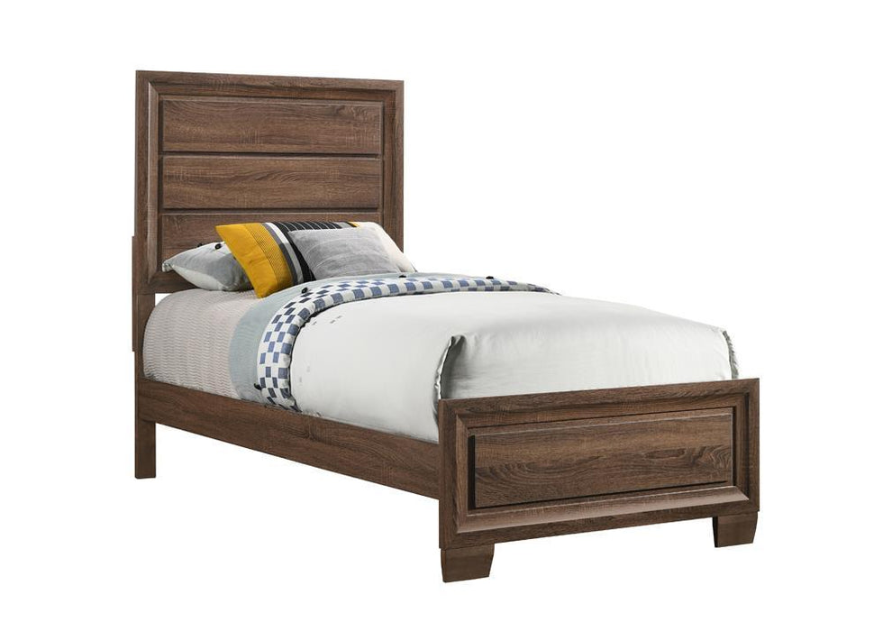 Brandon Twin Panel Bed Medium Warm Brown