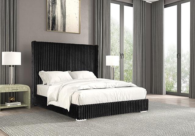 Cadwell E.King, Queen, & Full Bed White, Gray, & Black