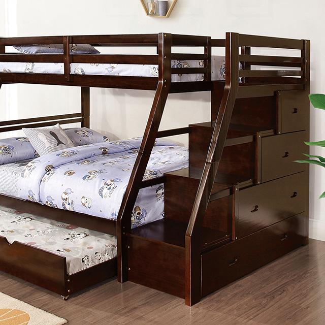 Ellington Twin/Full Bunk Bed White & Espresso