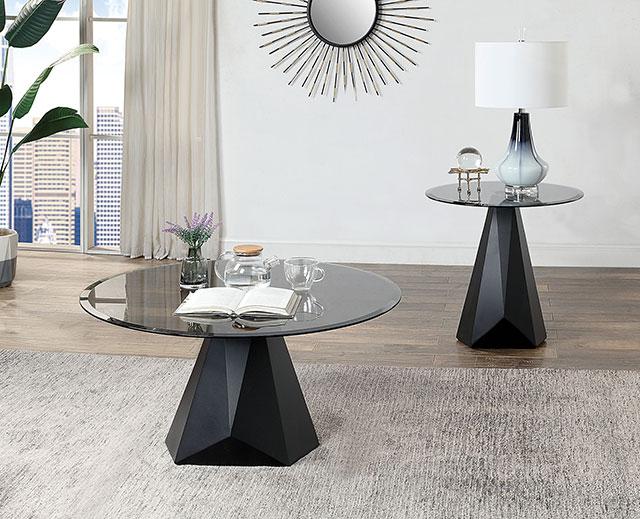 BISHOP End Table, Black/Gray