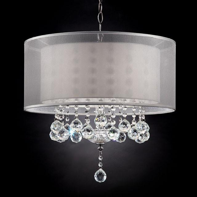 19"H Ceiling Lamp, Hanging Crystal
