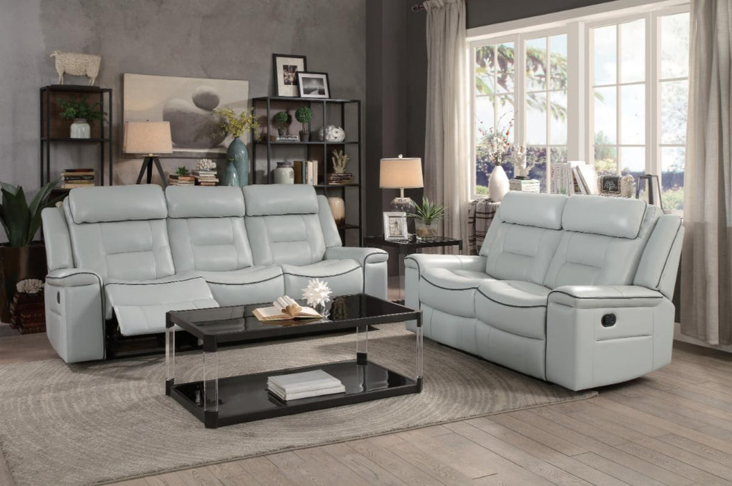 Darwan Double Lay Flat Reclining Sofa in Light Gray