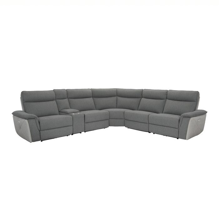 8259DG6SCPWH - (6)6-Piece Modular Power Reclining Sectional with Power Headrests image