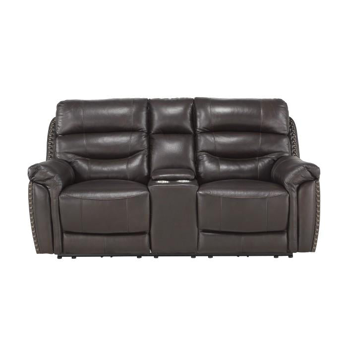 Lance Power Double Reclining Loveseat with Power Headrests in Brown 9527BRW-2PWH image