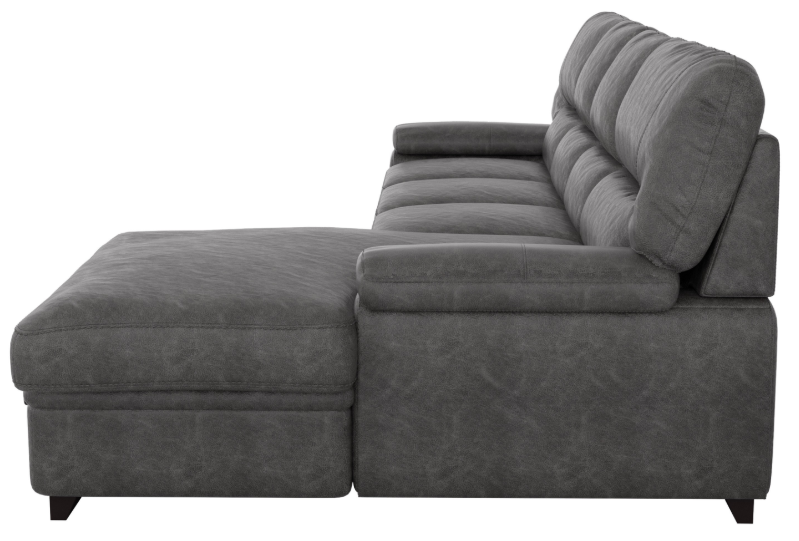 Michigan Sectional with Pull Out Bed and Right Chaise in Dark Gray 9407DG2RC3L