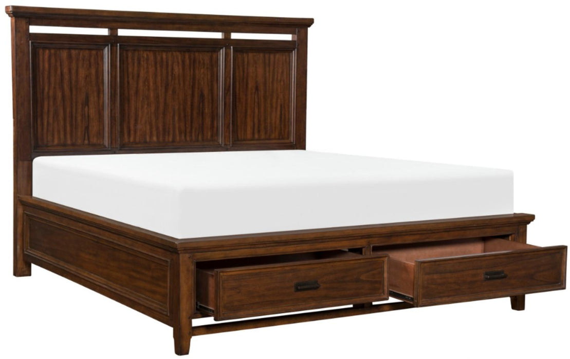 Frazier King Upholstered Storage Platform Bed in Dark Cherry 1649K-1EK