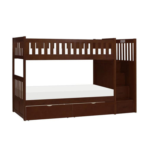 B2013SBDC-1T - (5) Twin/Twin Step Bunk Bed with Storage Boxes image