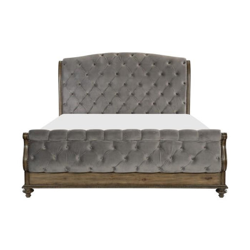 Rachelle Queen Sleigh Bed in Weathered Pecan 1693-1 image