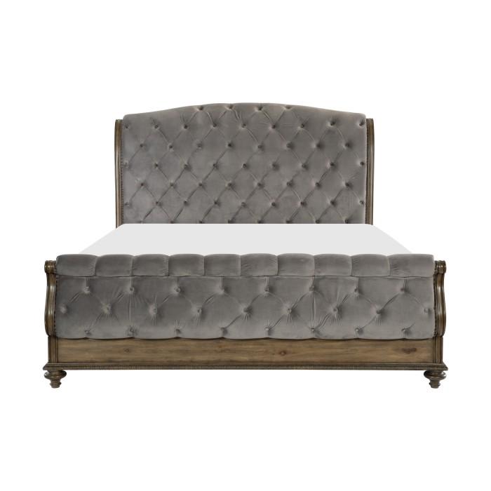 Rachelle King Sleigh Bed in Weathered Pecan 1693K-1EK image