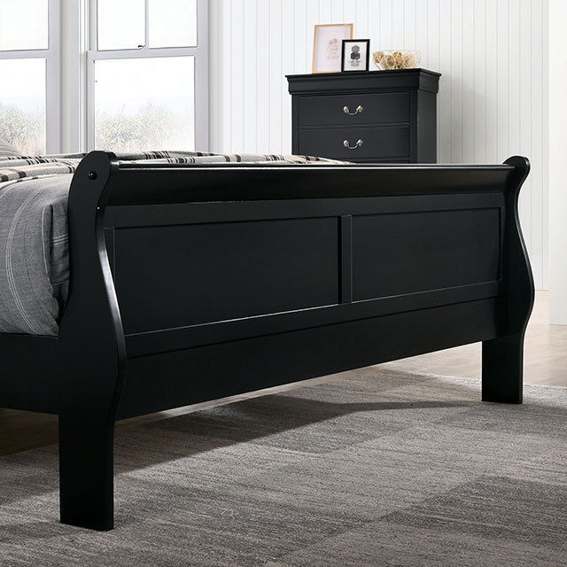 Louis Philippe Full, Twin, Full, & King Bed Black, Grey, Brown & White