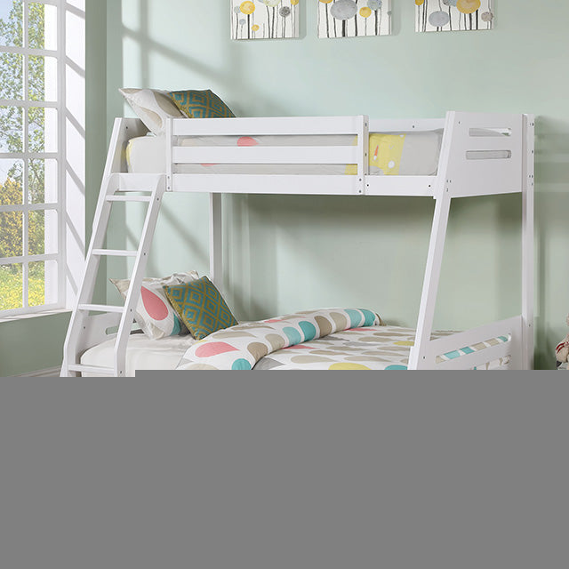 Emilee Twin/Full Bunk Bed White, Grey, Espresso, & Black