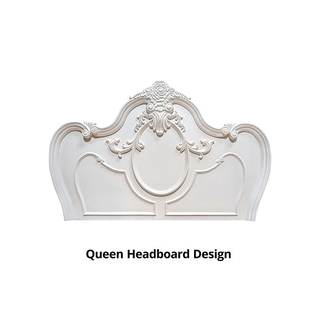 Roselli E.King & Queen Bed White & Chrome