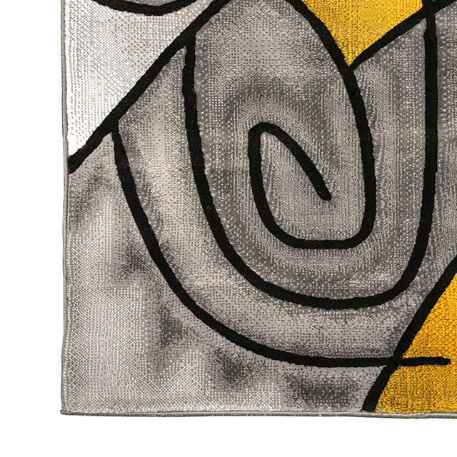 Sivas Charcoal Yellow 8' X 10' Area Rug